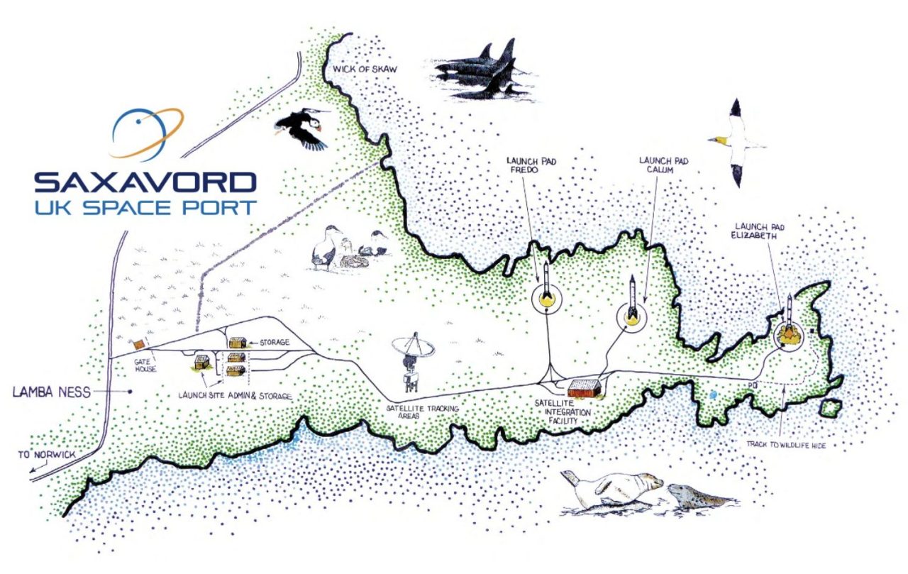 SaxaVord Spaceport Launch Site Drawing from Education Guide