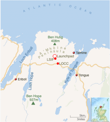 Sutherland Space Hub Map of Launchpad, LSIF, LOCC